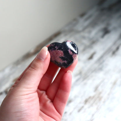 Rhodonite Heart | Emotional Healing, Compassion & Heart Strength