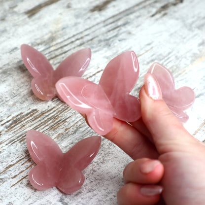 Rose Quartz 3D Butterfly | Intuitively Chosen | Love, Transformation & Heart Healing