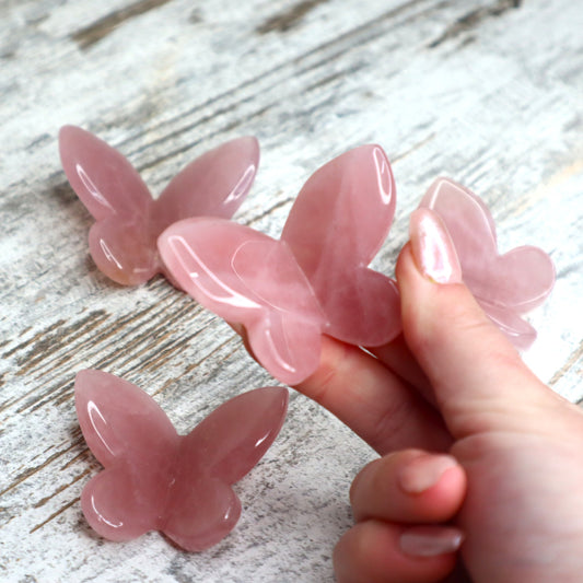 Rose Quartz 3D Butterfly | Intuitively Chosen | Love, Transformation & Heart Healing