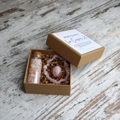 'Love Conquers All' Chip Gift Box | Rose Quartz