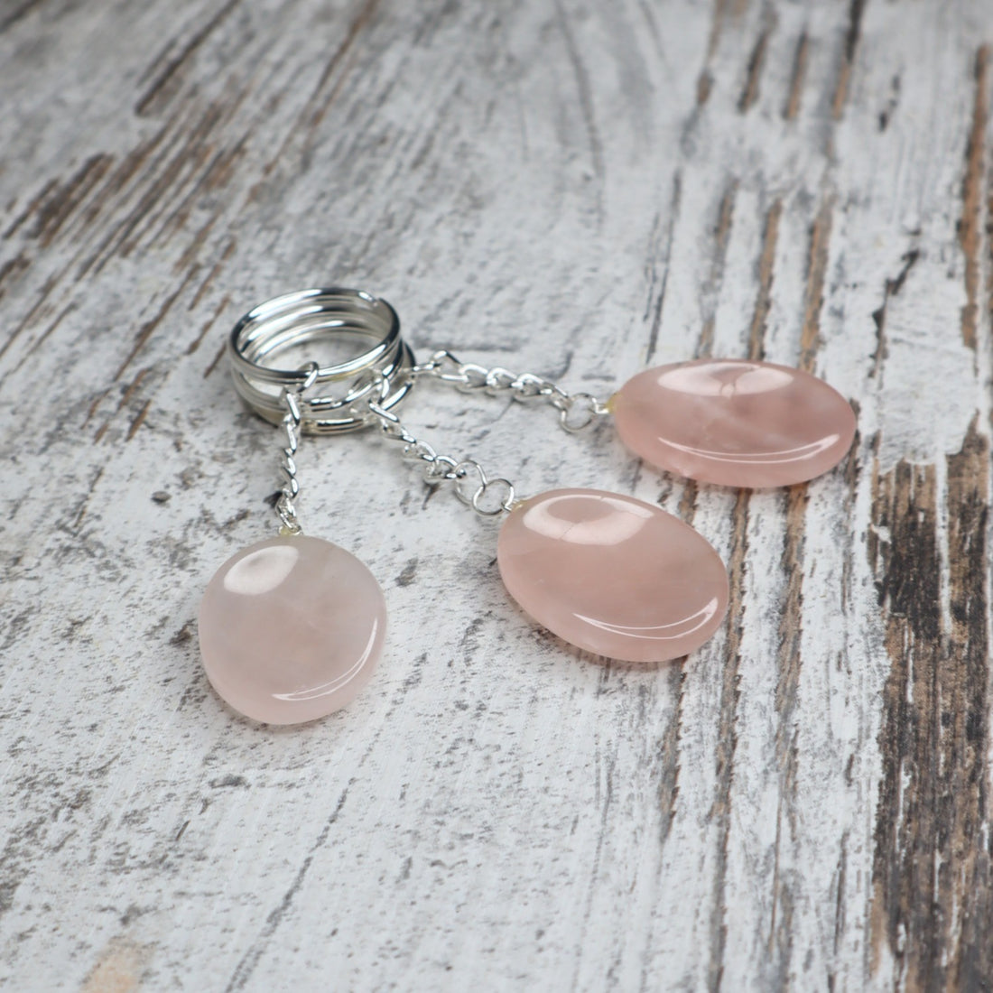 Rose Quartz Worry Stone Keychain | Self-Love, Calm &amp; Heart Healing