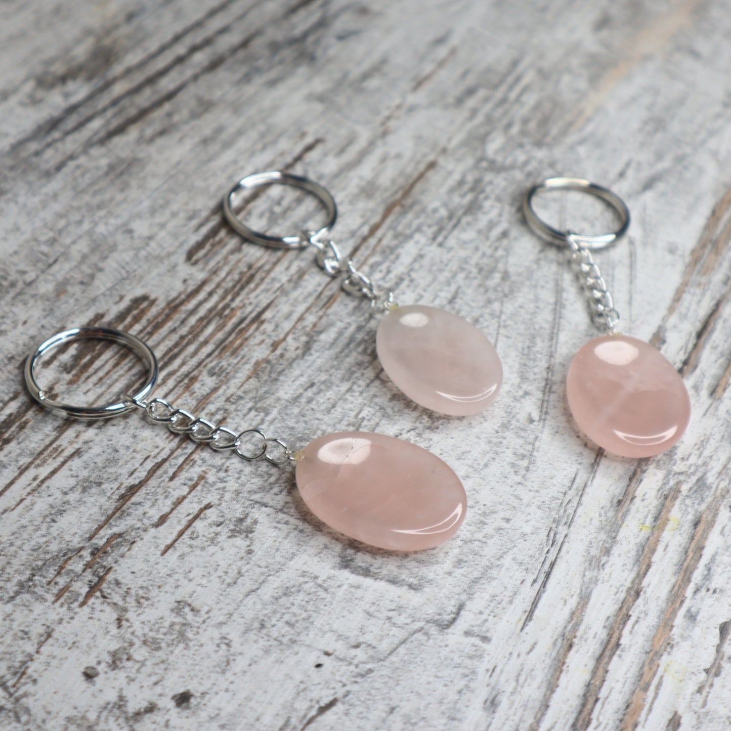 Rose Quartz Worry Stone Keychain | Self-Love, Calm & Heart Healing