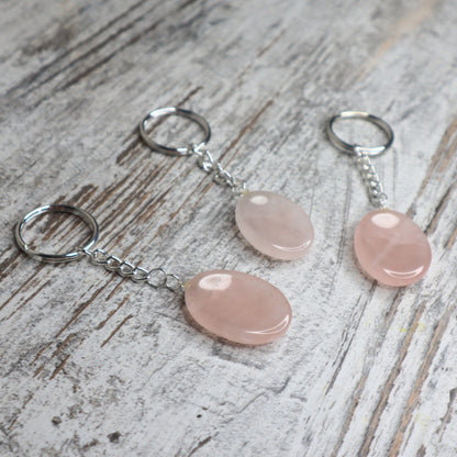 Rose Quartz Worry Stone Keychain | Self-Love, Calm & Heart Healing