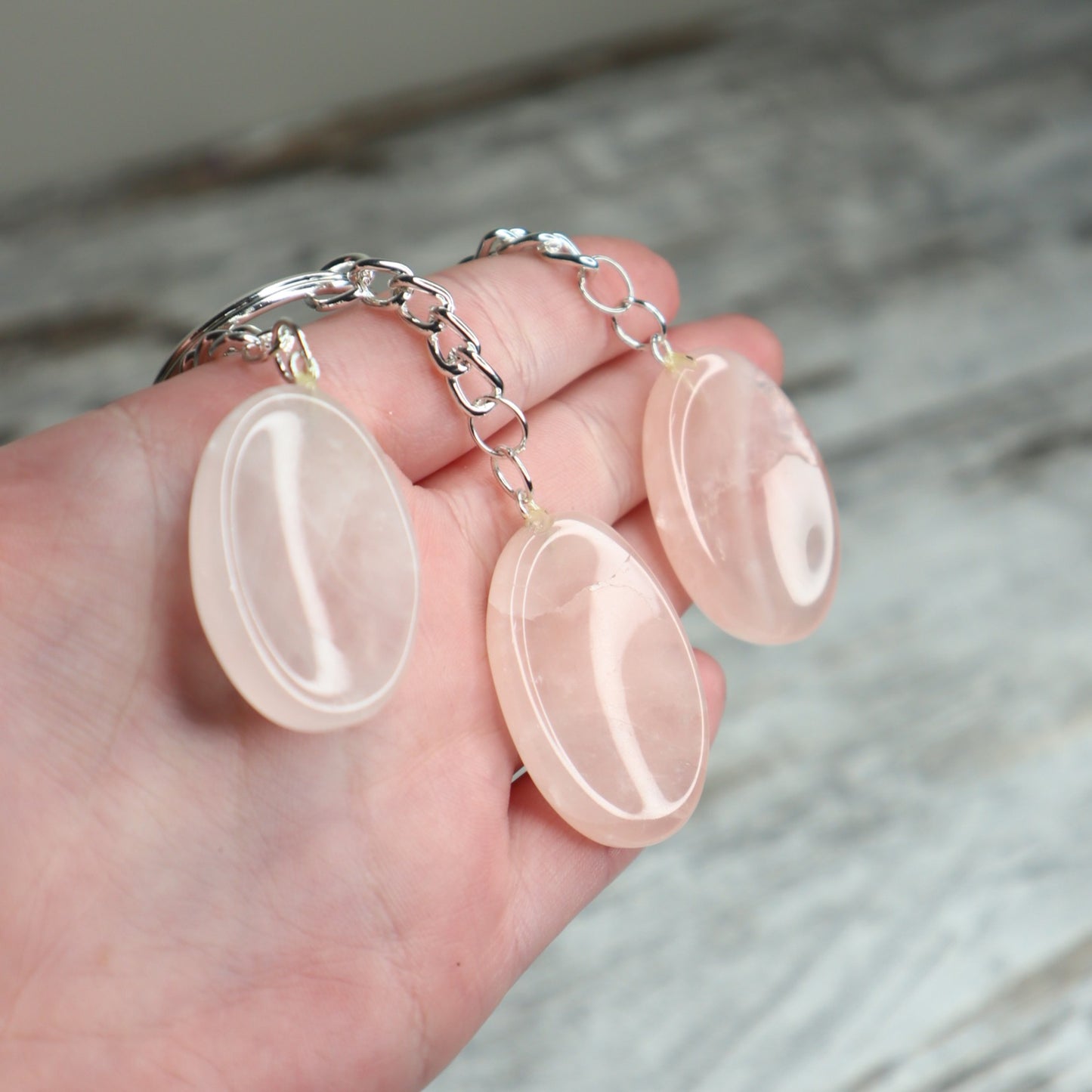 Rose Quartz Worry Stone Keychain | Self-Love, Calm & Heart Healing