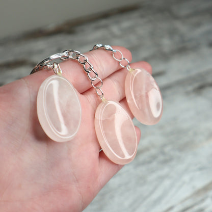 Rose Quartz Worry Stone Keychain | Self-Love, Calm & Heart Healing