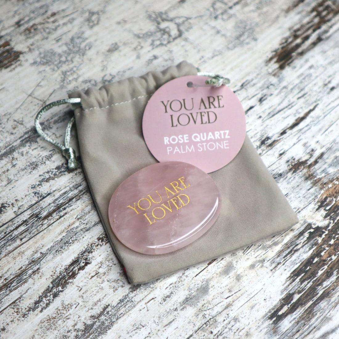 Rose Quartz Palm Stone | You Are Loved | Heart Healing &amp; Self Love