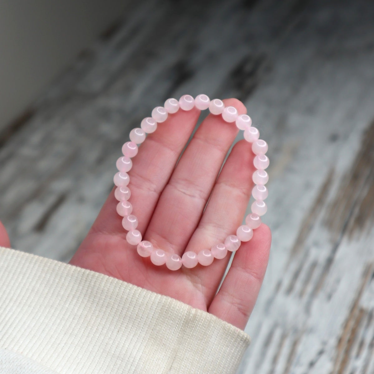 Rose Quartz Bead Bracelet | 6mm | Love, Self-Worth &amp; Emotional Healing