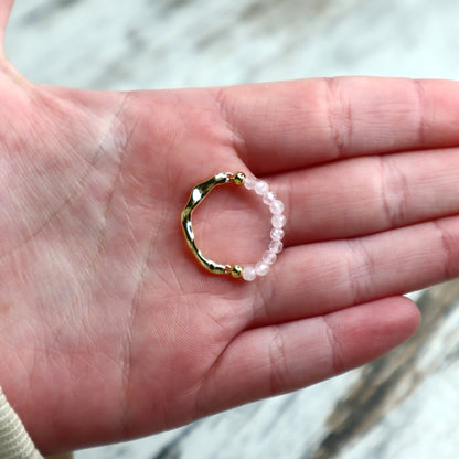 Rose Quartz Beaded Ring | Love, Self-Love &amp; Emotional Healing