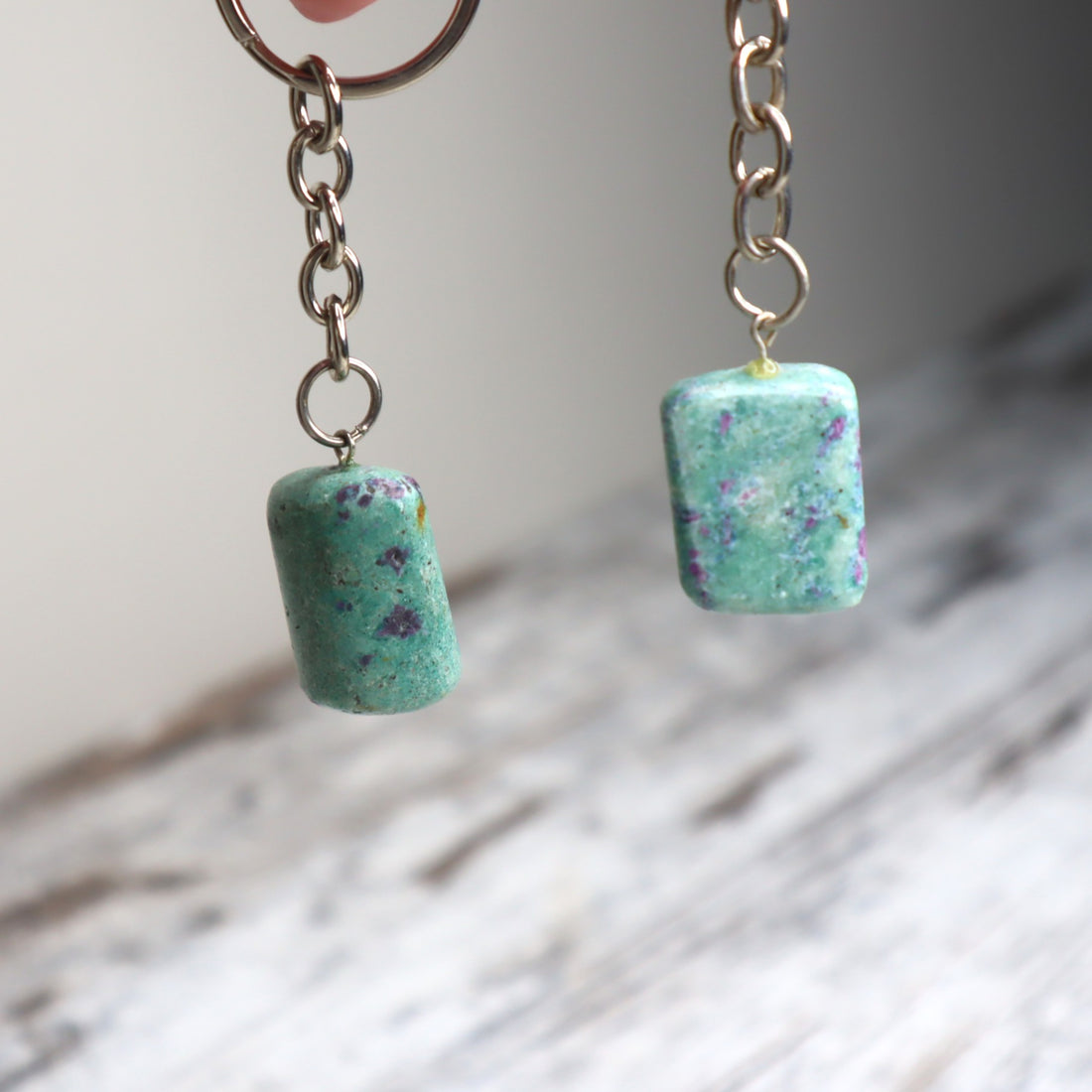 Ruby Fuchsite Keychain | Heart Healing, Vitality &amp; Positive Energy
