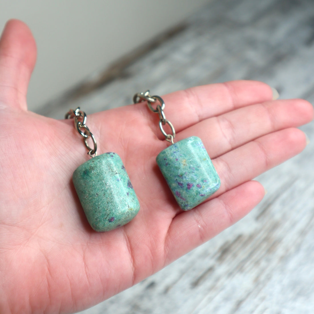 Ruby Fuchsite Keychain | Heart Healing, Vitality &amp; Positive Energy