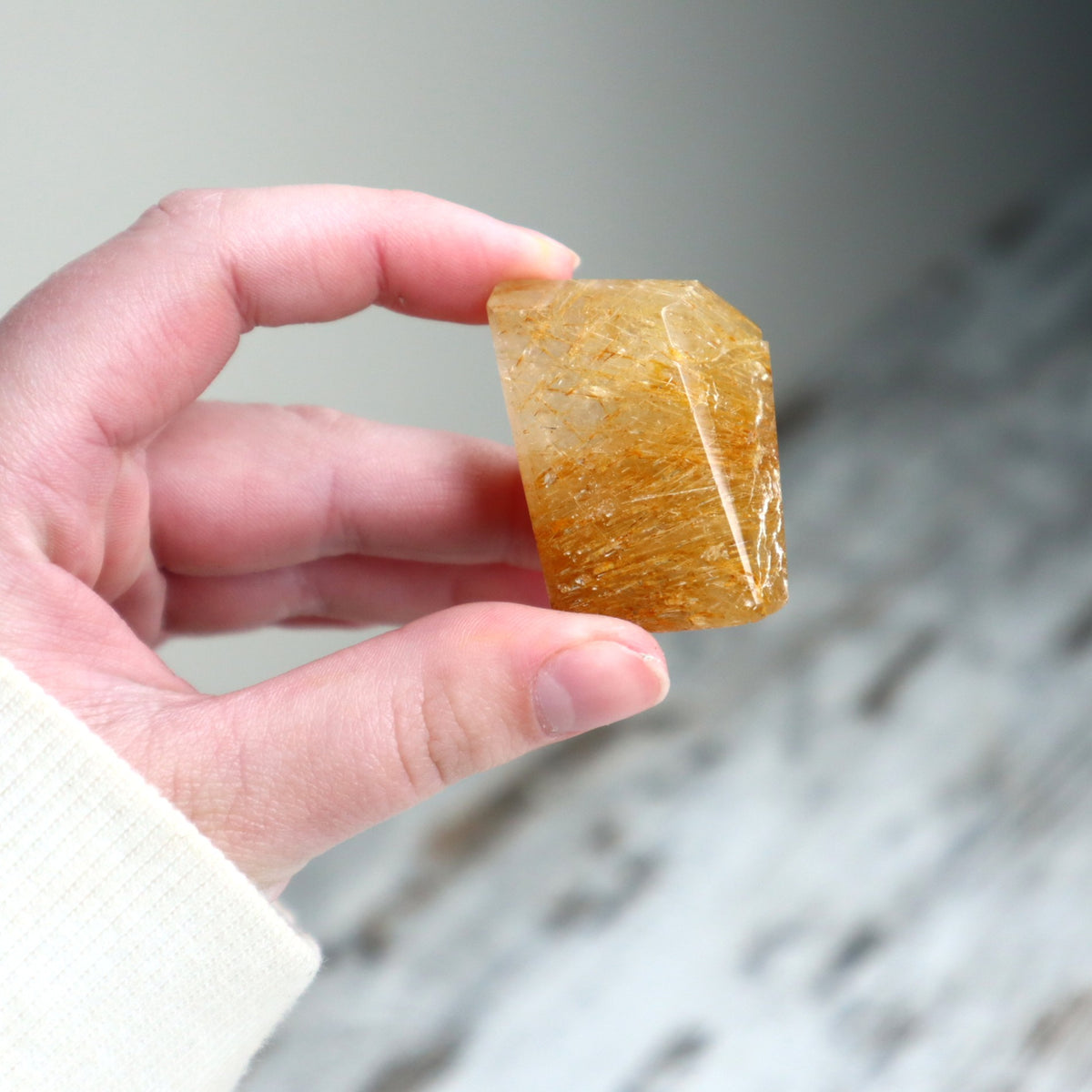 Golden Rutilated Quartz Mini Freeform | Prosperity, Confidence &amp; Inspired Action