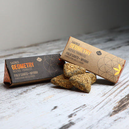 Sagrada Madre Sacred Geometry Incense Triangles | Palo Santo + Myrrh | Purification, Cleansing &amp; Protection
