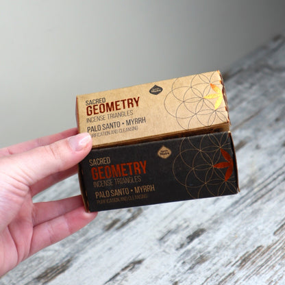 Sagrada Madre Sacred Geometry Incense Triangles | Palo Santo + Myrrh | Purification, Cleansing &amp; Protection