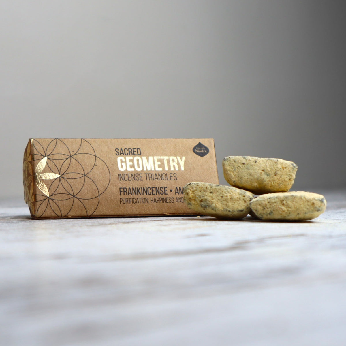 Sagrada Madre Sacred Geometry Incense Triangles | Frankincense + Amber | Purification, Happiness &amp; Peace