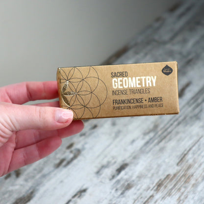 Sagrada Madre Sacred Geometry Incense Triangles | Frankincense + Amber | Purification, Happiness &amp; Peace