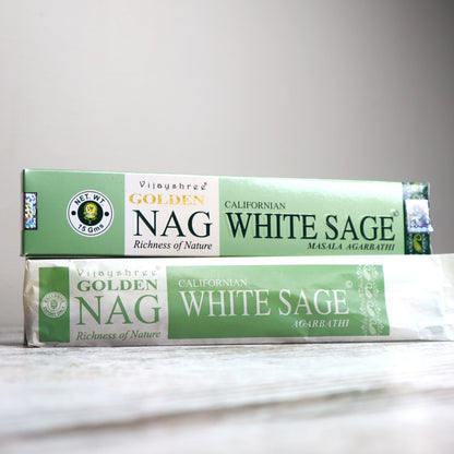 Golden Nag WHITE SAGE Incense