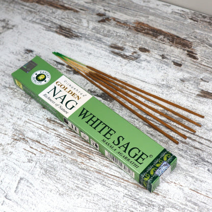 Golden Nag WHITE SAGE Incense