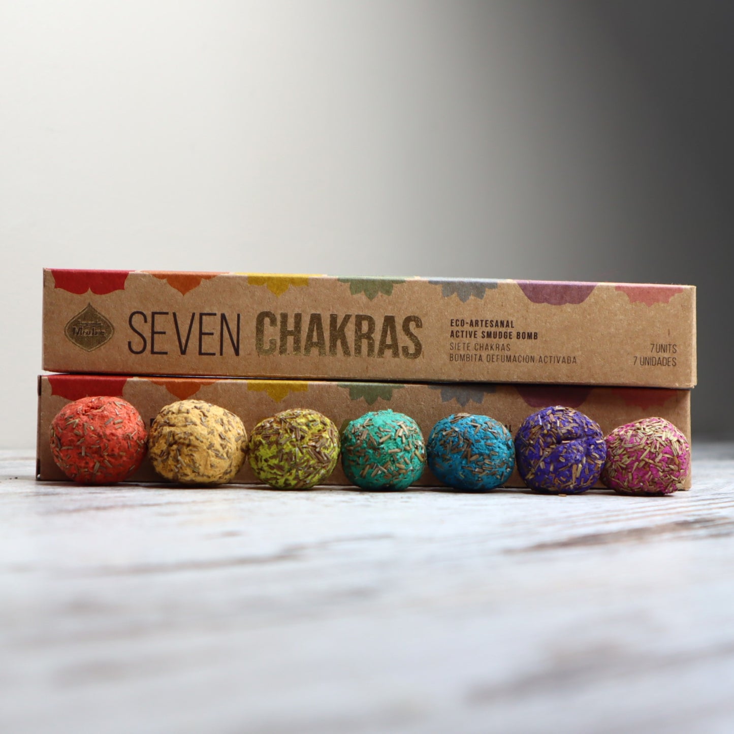 Sagrada Madre Premium Smudge Ball Bombs | 7 Chakra Set | Cleanse, Align & Restore