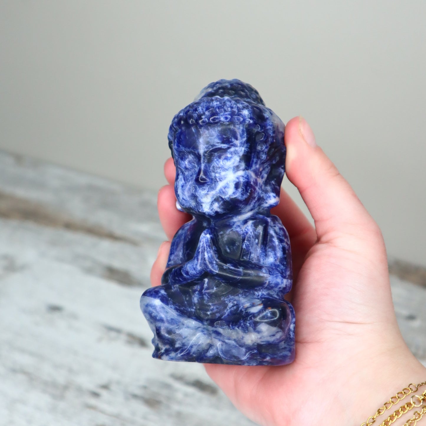 Sodalite Buddha Carving | Wisdom, Truth & Inner Peace