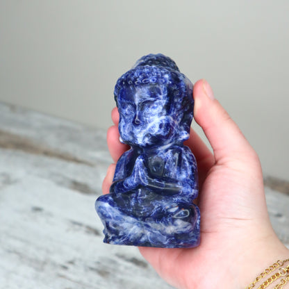 Sodalite Buddha Carving | Wisdom, Truth & Inner Peace