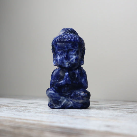 Sodalite Buddha Carving | Wisdom, Truth & Inner Peace