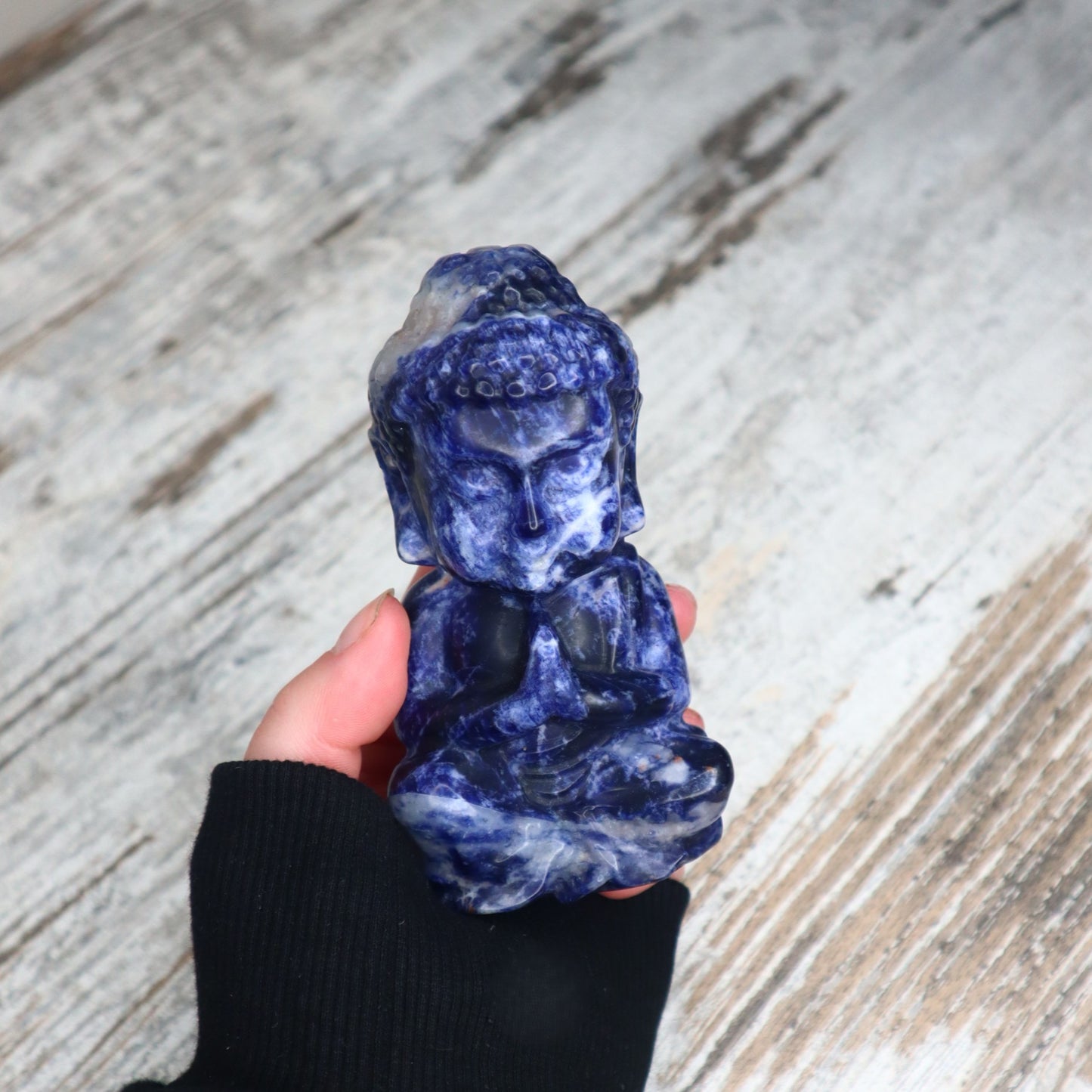 Sodalite Buddha Carving | Wisdom, Truth & Inner Peace
