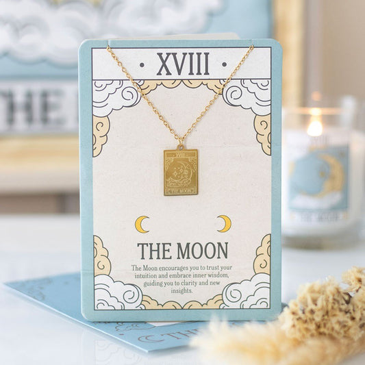 The Moon Tarot Necklace Greeting Card | Intuition, Inner Wisdom & Emotional Clarity