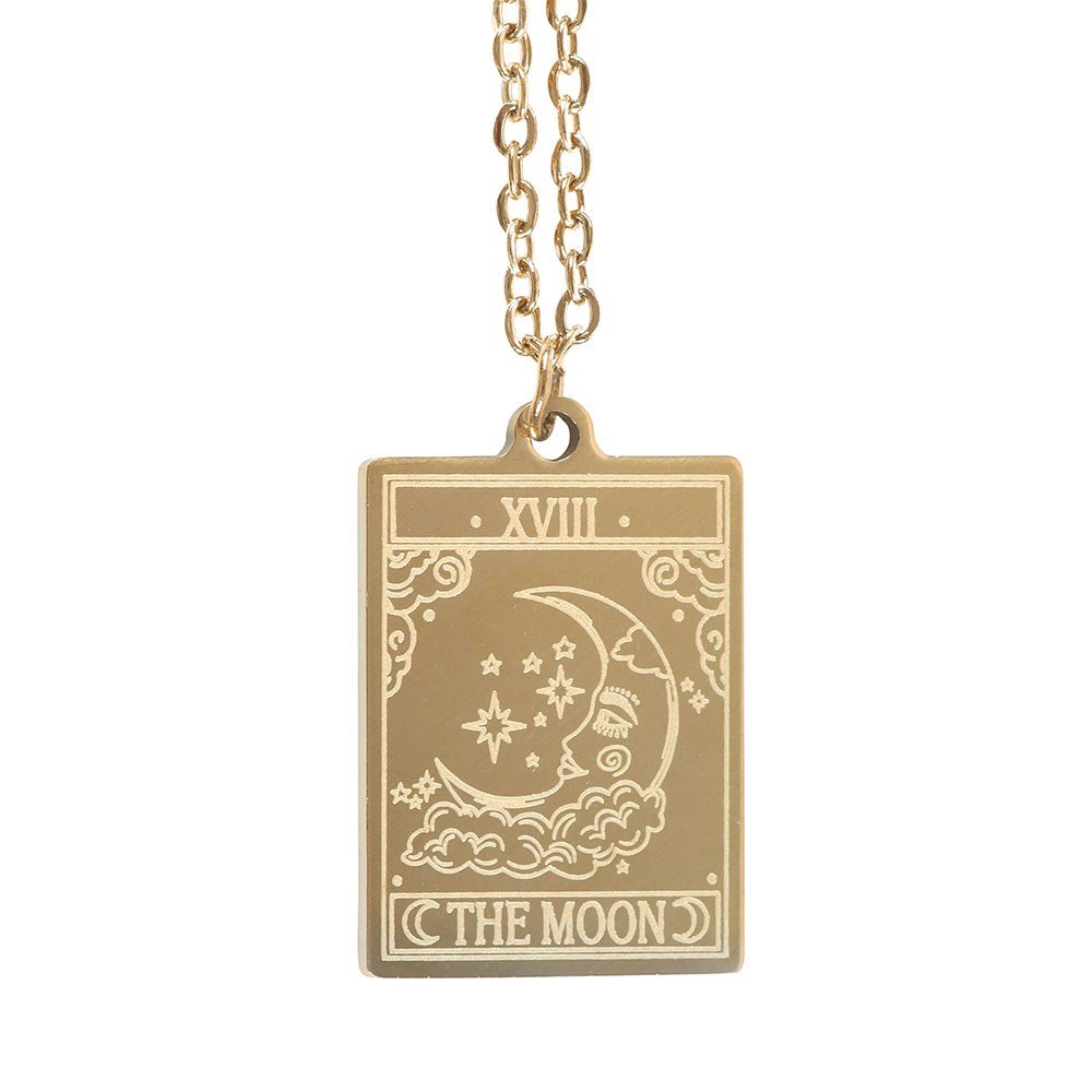 The Moon Tarot Necklace Greeting Card | Intuition, Inner Wisdom &amp; Emotional Clarity