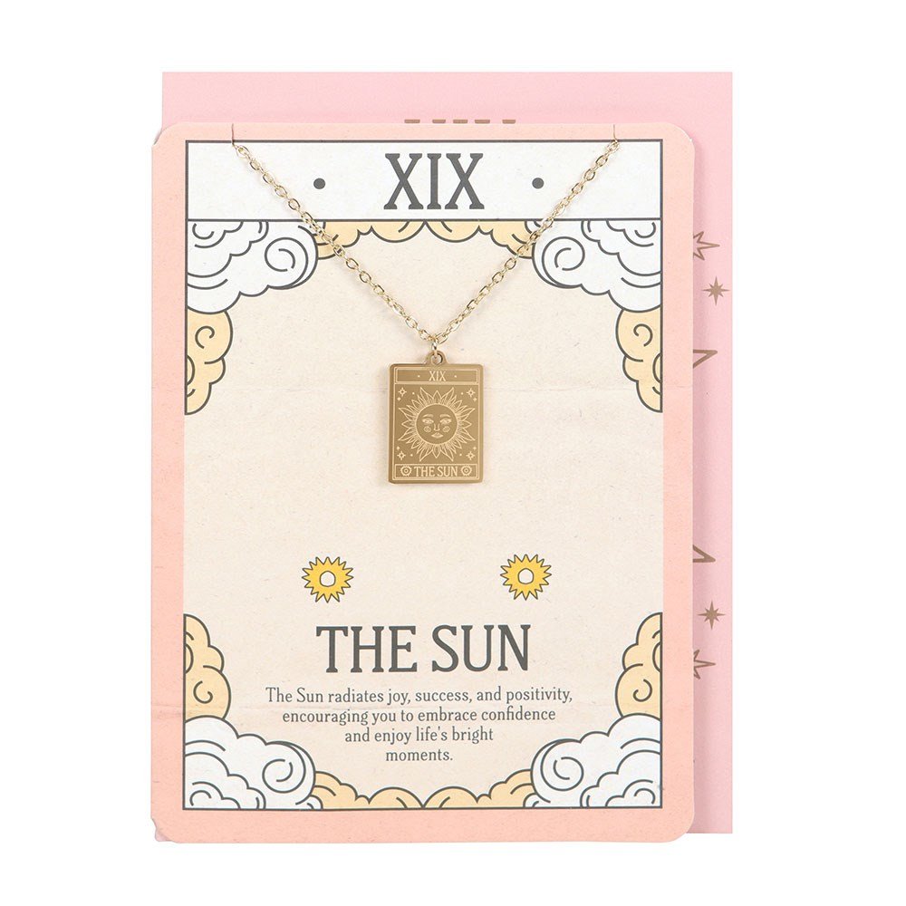 The Sun Tarot Necklace Greeting Card | Joy, Confidence &amp; Positive Energy