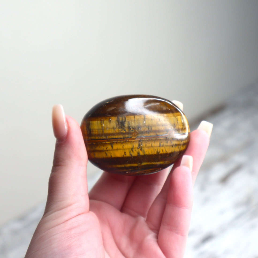 Tiger Eye Palm Stone | Confidence, Protection &amp; Grounded Courage