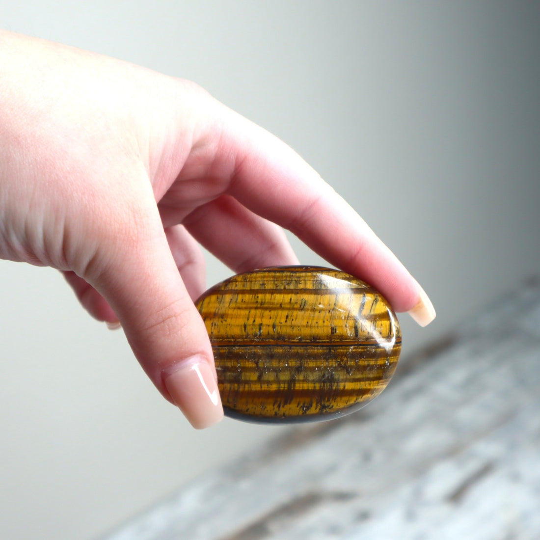Tiger Eye Palm Stone | Confidence, Protection &amp; Grounded Courage