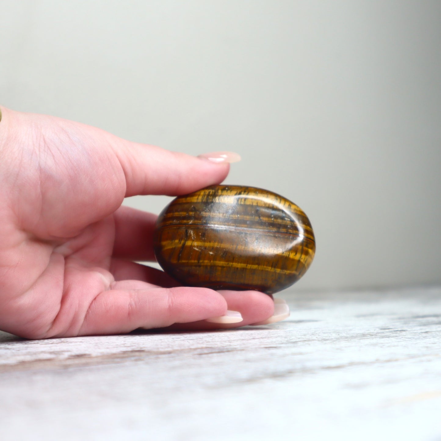 Tiger Eye Palm Stone | Confidence, Protection & Grounded Courage