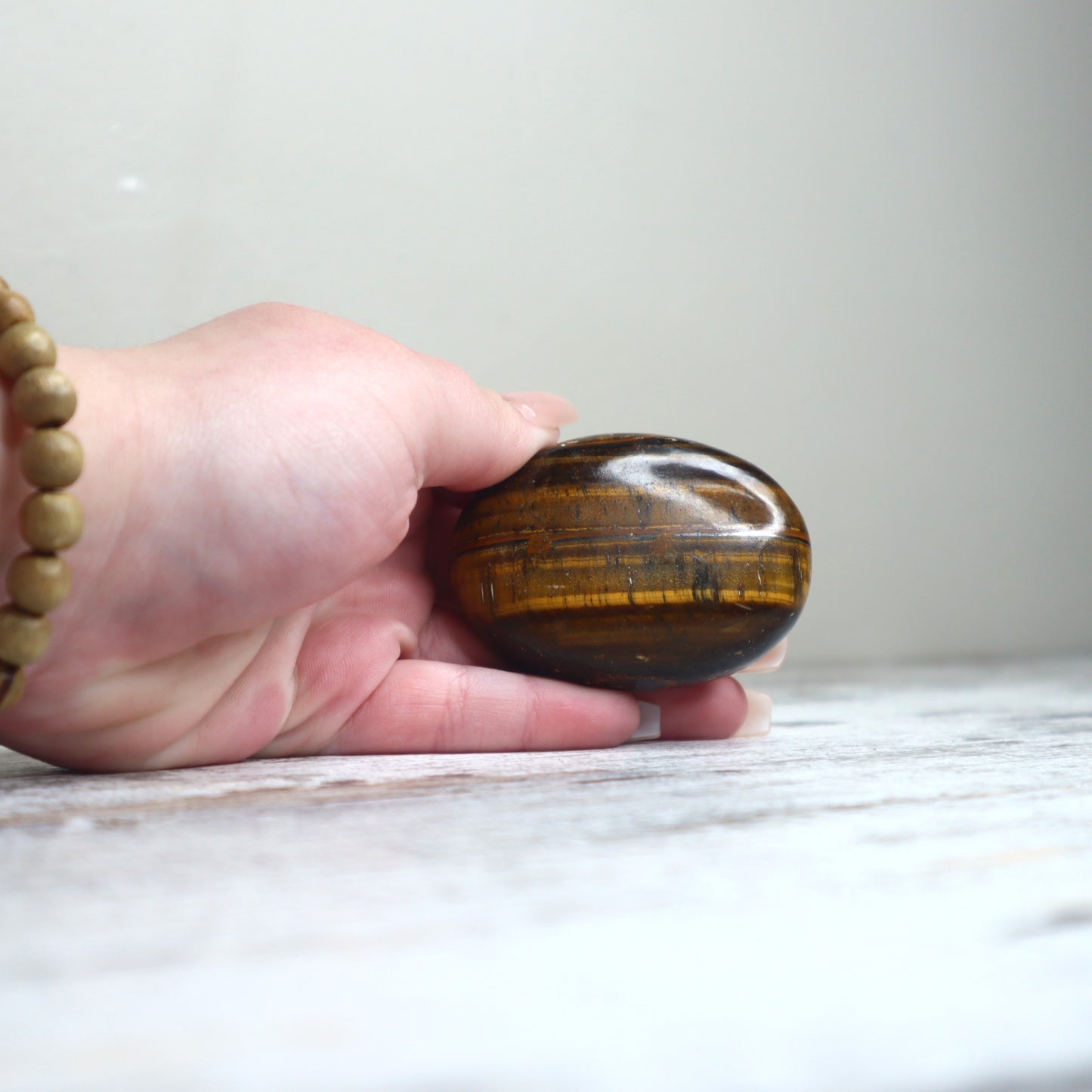 Tiger Eye Palm Stone | Confidence, Protection & Grounded Courage