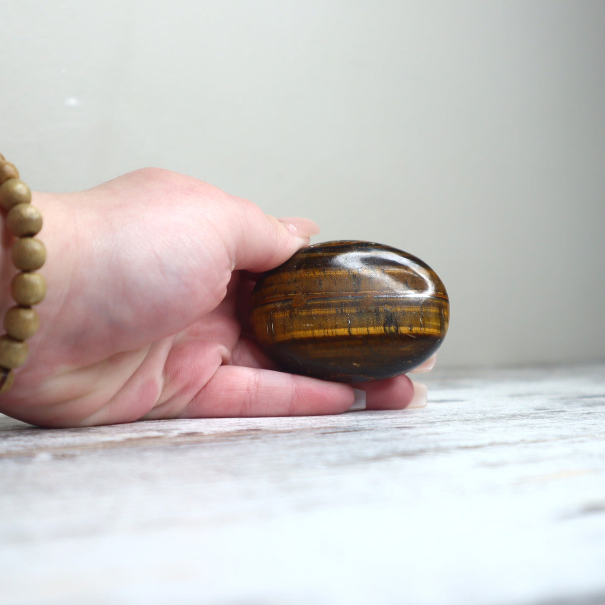 Tiger Eye Palm Stone | Confidence, Protection &amp; Grounded Courage