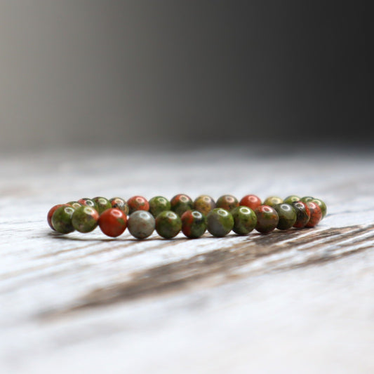 Unakite Bead Bracelet | 6mm | Emotional Healing, Balance & Gentle Renewal