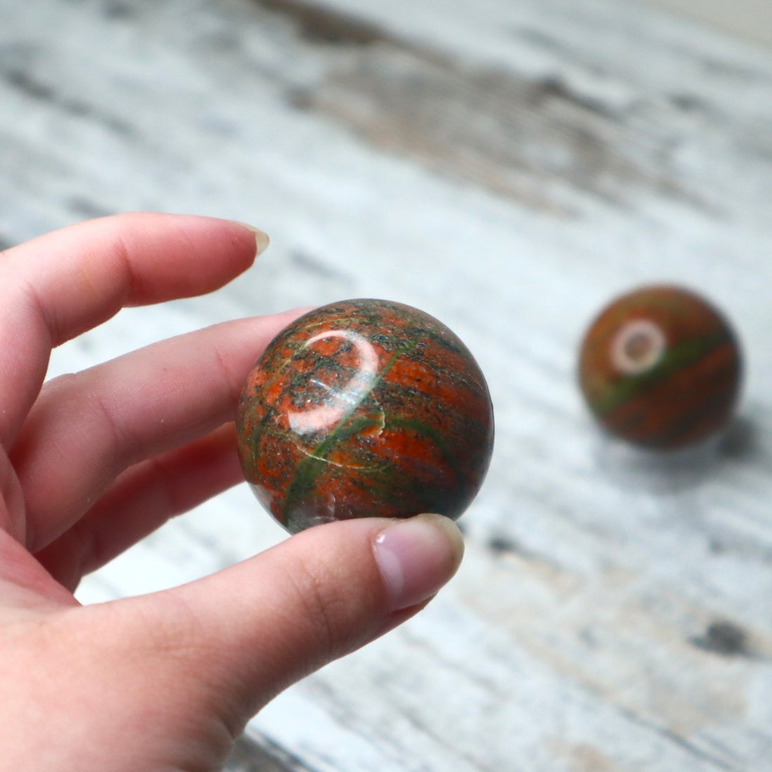 Unakite Crystal Sphere | Emotional Healing, Balance &amp; Gentle Renewal