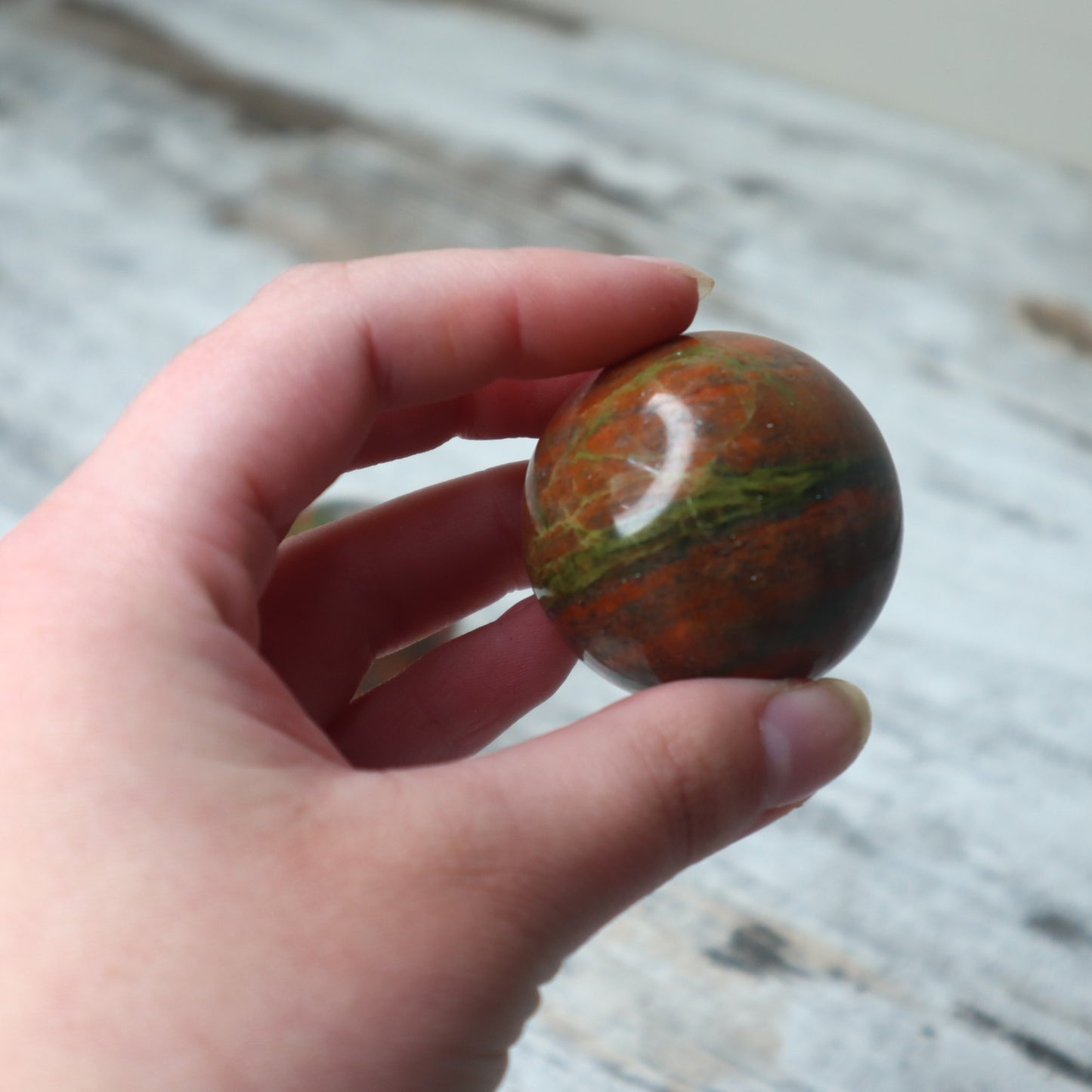 Unakite Crystal Sphere | Emotional Healing, Balance & Gentle Renewal
