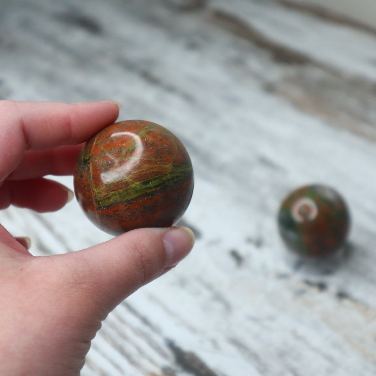 Unakite Crystal Sphere | Emotional Healing, Balance &amp; Gentle Renewal