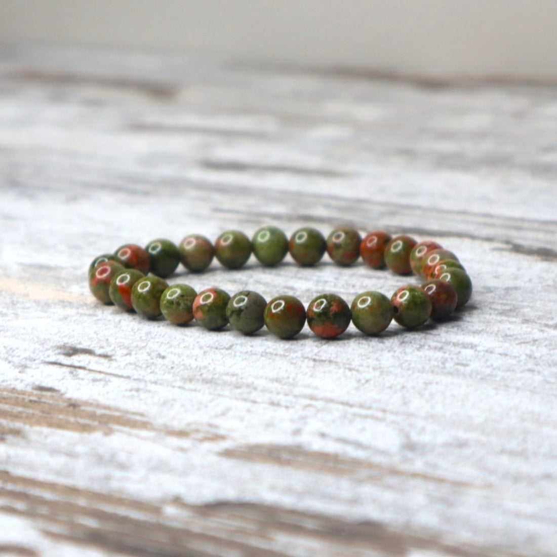 Unakite Bead Bracelet | 8mm | Emotional Healing, Balance &amp; Gentle Renewal