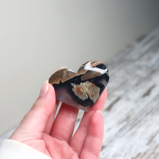 Volcano Agate Heart | Grounding, Inner Strength & Transformation