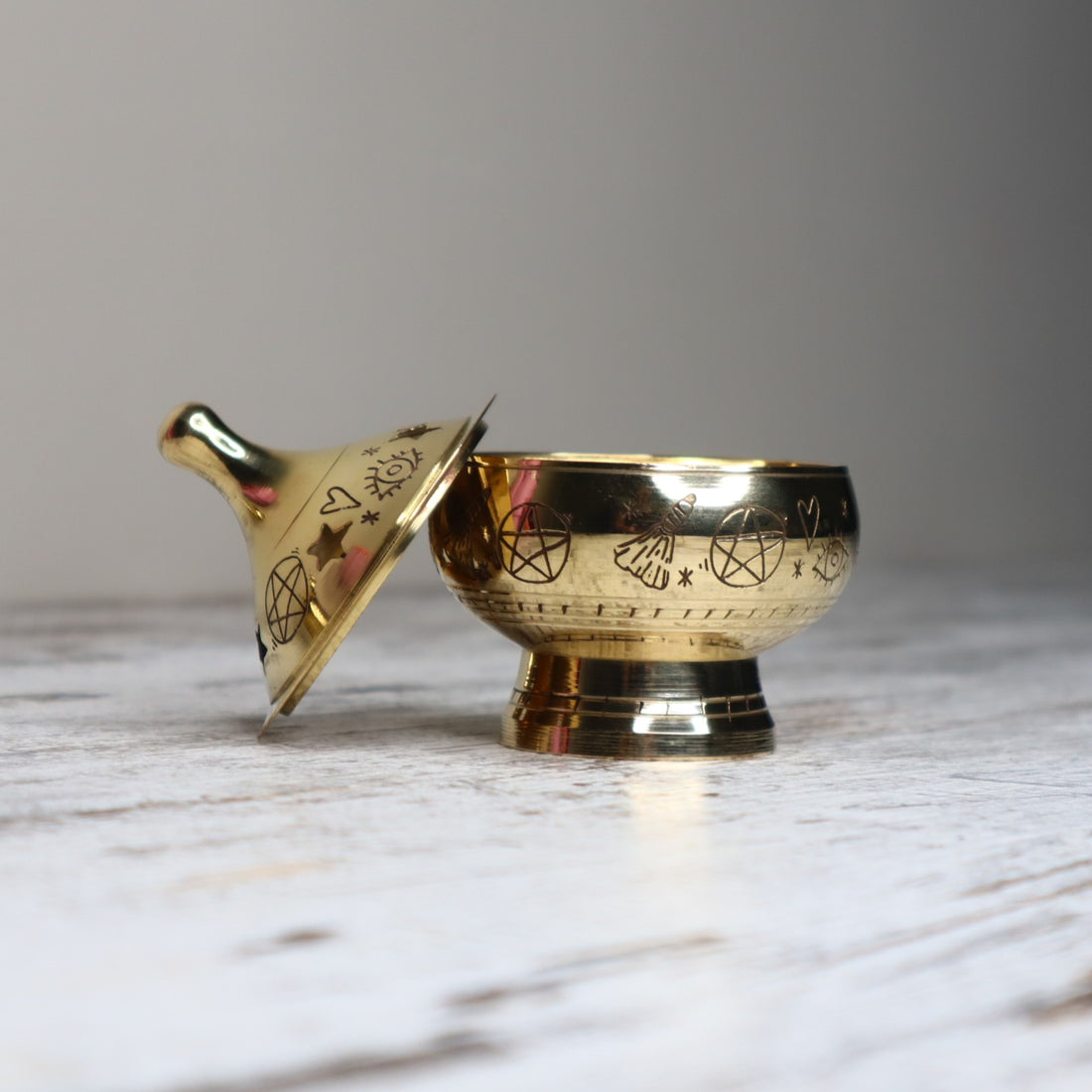 Wicca Magic Brass Incense Burner | Ritual &amp; Cleansing