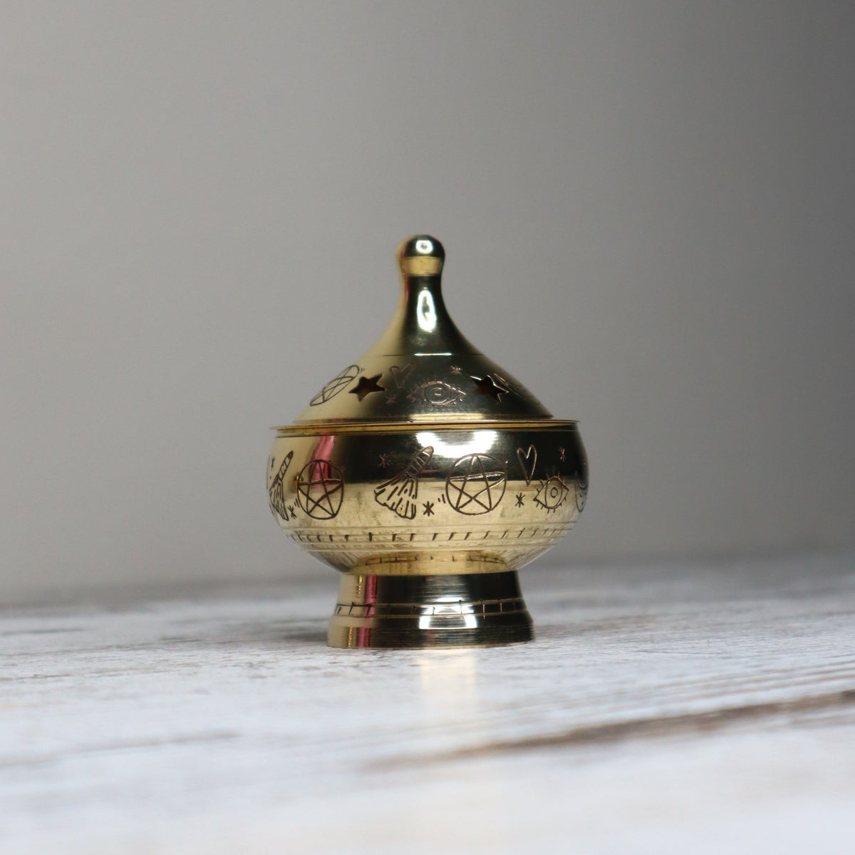 Wicca Magic Brass Incense Burner | Ritual &amp; Cleansing