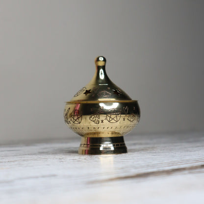Wicca Magic Brass Incense Burner | Ritual &amp; Cleansing