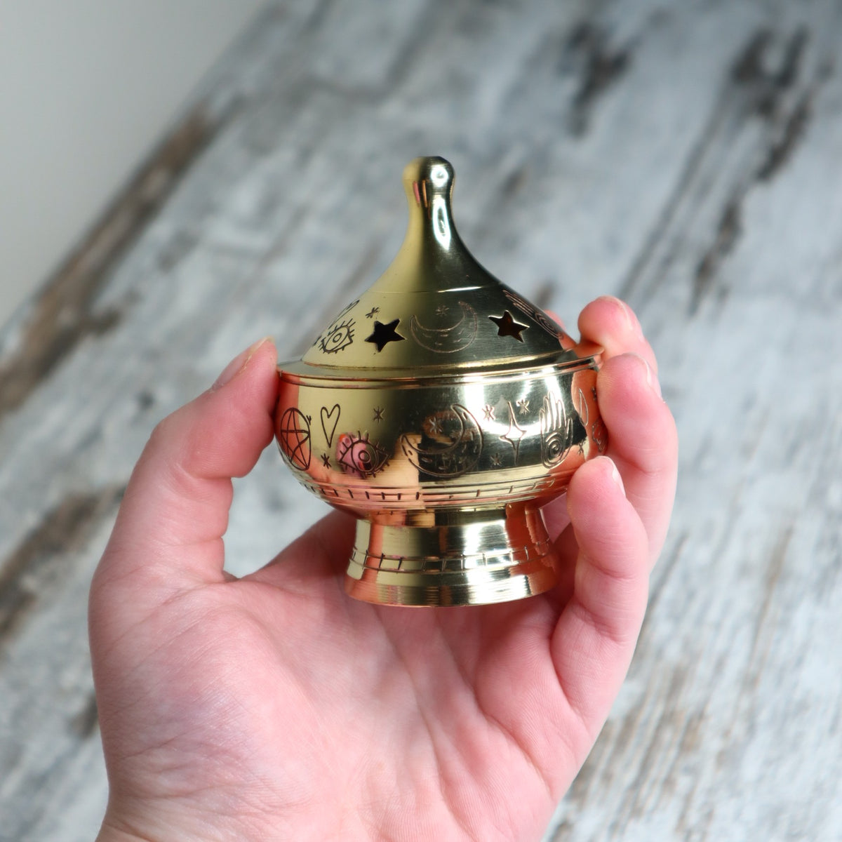 Wicca Magic Brass Incense Burner | Ritual &amp; Cleansing