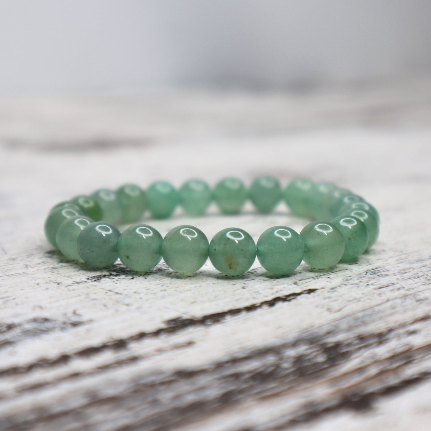Green Aventurine Bead Bracelet | 8mm | Luck, Growth & Heart Healing