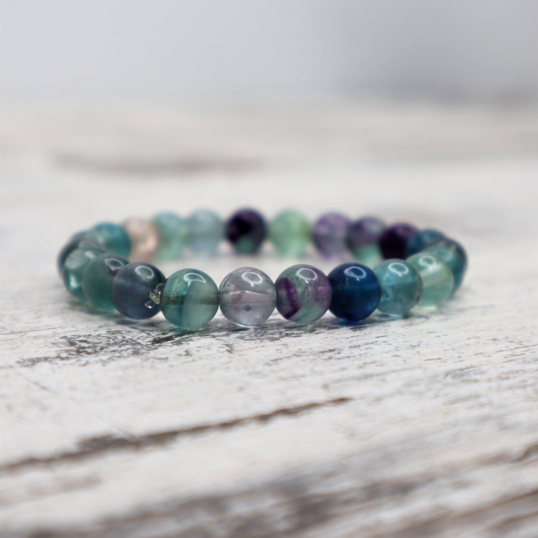 Fluorite Bead Bracelet | 8mm | Focus, Clarity &amp; Energetic Harmony