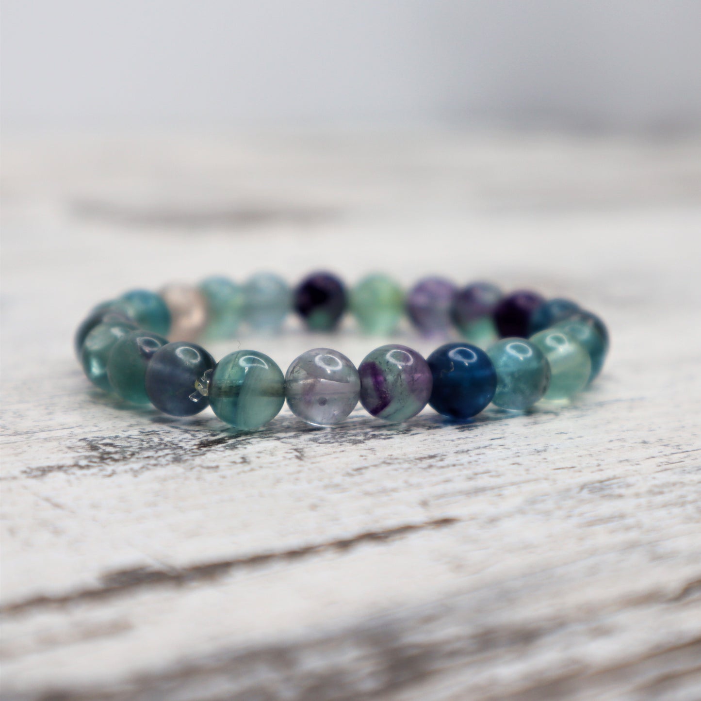 Fluorite Bead Bracelet | 8mm | Focus, Clarity & Energetic Harmony