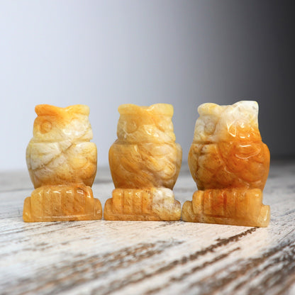 Yellow Calcite Owl Carving | Intuitively Chosen | Wisdom, Confidence & Clarity