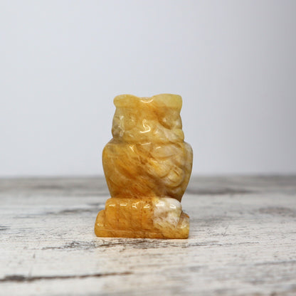 Yellow Calcite Owl Carving | Intuitively Chosen | Wisdom, Confidence & Clarity