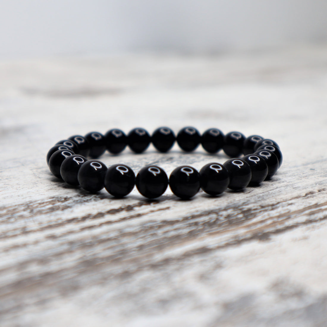 Black Tourmaline Bead Bracelet | 8mm | Protection, Grounding &amp; Energetic Shielding
